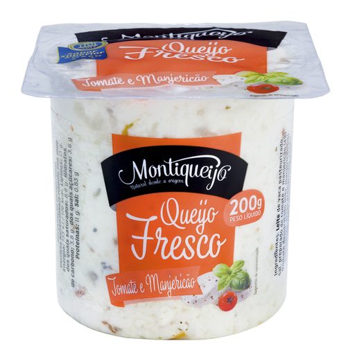 MONTIQUEIJO Queijo Fresco com Tomate e Manjericão 200 g MONTIQUEIJO Queijo Fresco com Tomate e Manjericão 200 g