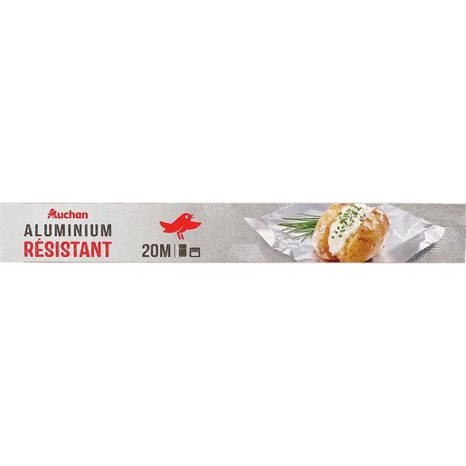 AUCHAN Papel Alumínio Resistente 20 mt AUCHAN Papel Alumínio Resistente 20 mt