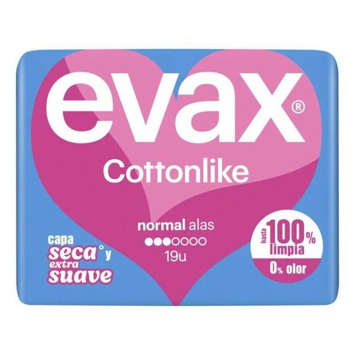 EVAX Cottonlike Penso Higiénico Normal com Abas 19 un EVAX Cottonlike Penso Higiénico Normal com Abas 19 un