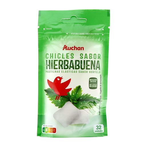 AUCHAN Pastilha Elástica Hortelã sem Açúcar 45 g AUCHAN Pastilha Elástica Hortelã sem Açúcar 45 g