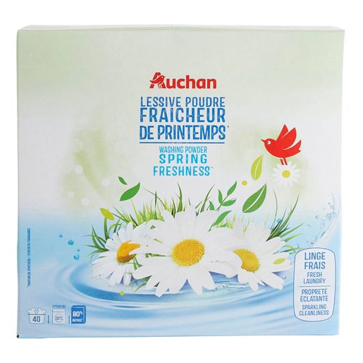 AUCHAN Detergente Máquina Roupa Pó Frescura Primavera 40 lv