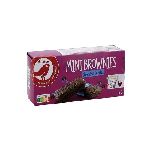AUCHAN Mini Brownies com Pepitas de Chocolate Preto 240 g AUCHAN Mini Brownies com Pepitas de Chocolate Preto 240 g