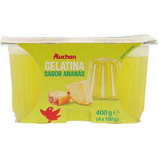 AUCHAN Gelatina Ananás 4x100 g