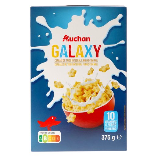 AUCHAN Cereais Galaxy Trigo e Milho com Mel 375 g