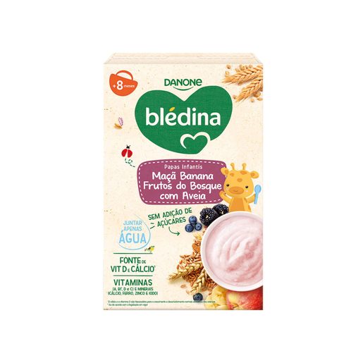 BLÉDINA Papa Maçã Banana Frutos do Bosque com Aveia 200 g