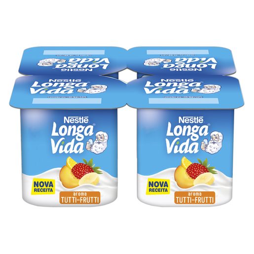 LONGA VIDA Iogurte Sólido Aroma Tutti-Fruti 4x125 g