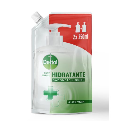 DETTOL Recarga Sabonete Líquido Hidratante Aloé Vera 500 ml