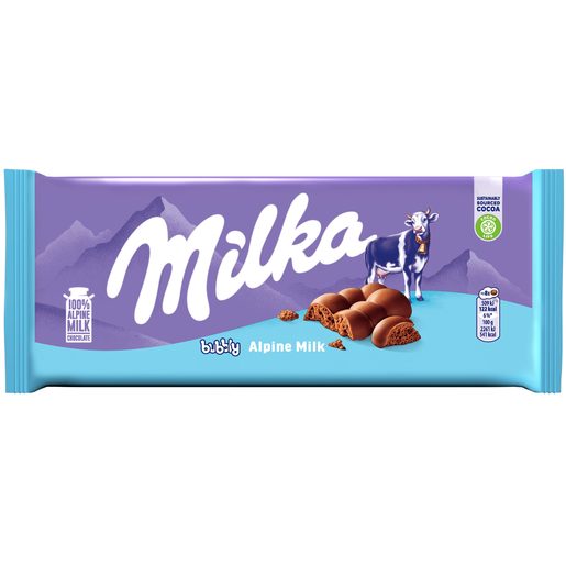 MILKA Tablete de Chocolate de Leite Bubbly 90 g