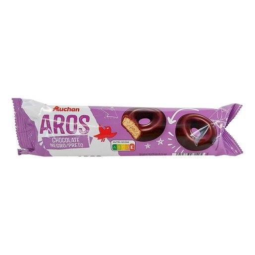 AUCHAN Bolacha Aros de Chocolate Preto 128 g