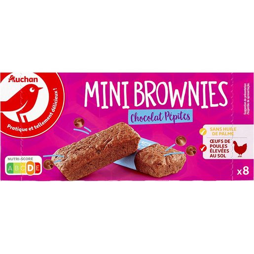 AUCHAN Mini Brownies com Pepitas de Chocolate Preto 240 g AUCHAN Mini Brownies com Pepitas de Chocolate Preto 240 g