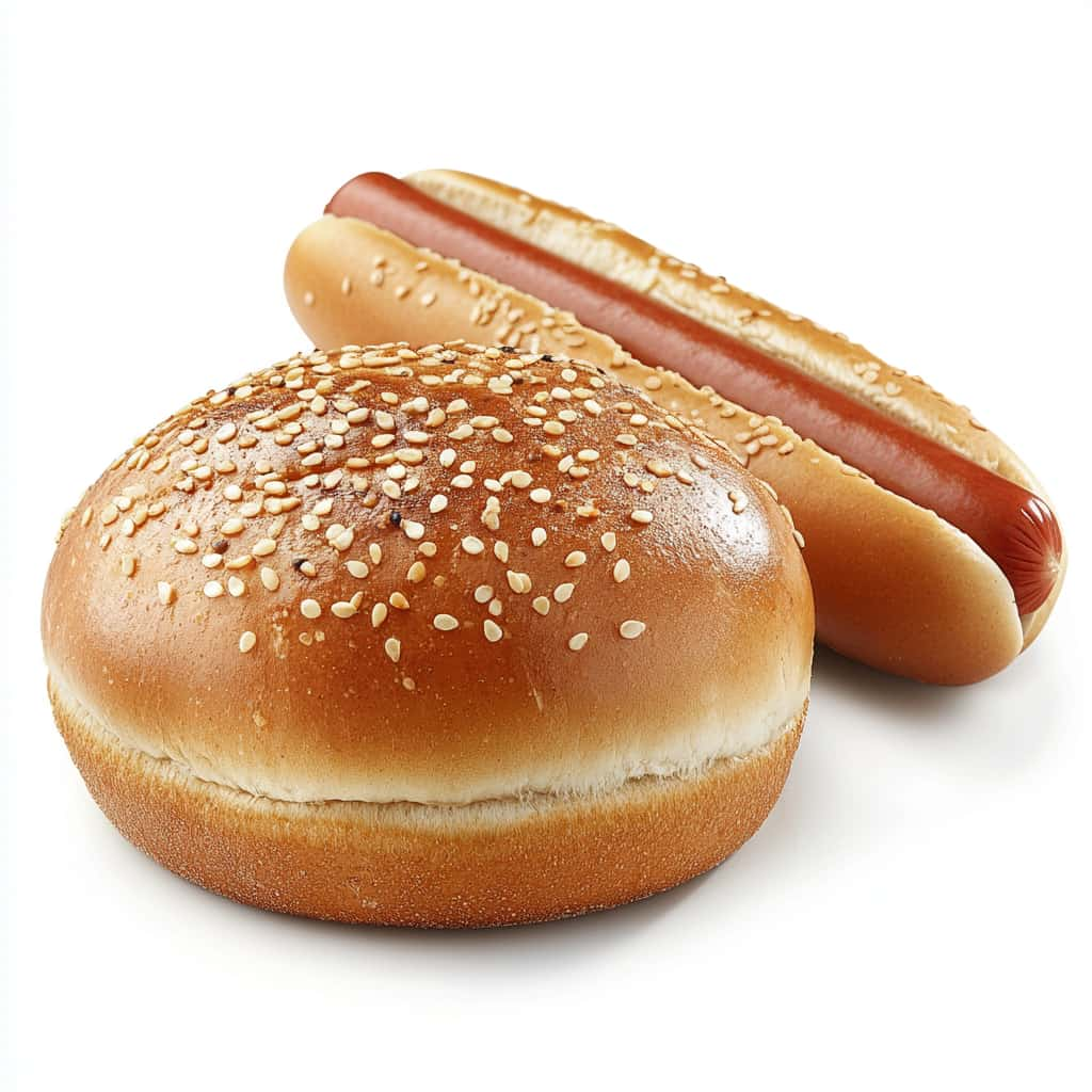 Pão de hamburguer e cachorro