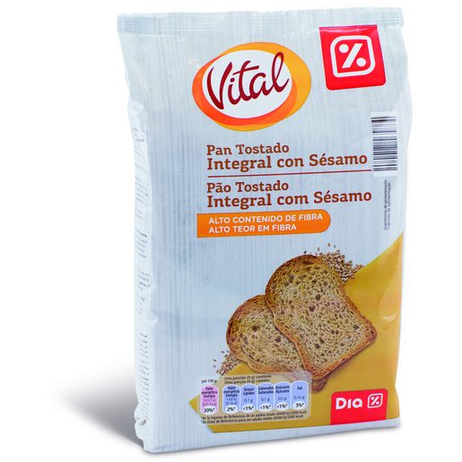 DIA VITAL Tostas Integrais Com Sésamo 270 g DIA VITAL Tostas Integrais Com Sésamo 270 g
