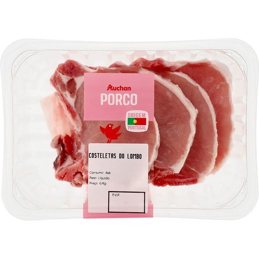 AUCHAN Costeletas Lombo de Porco (1 un = 505 g aprox) AUCHAN Costeletas Lombo de Porco (1 un = 505 g aprox)