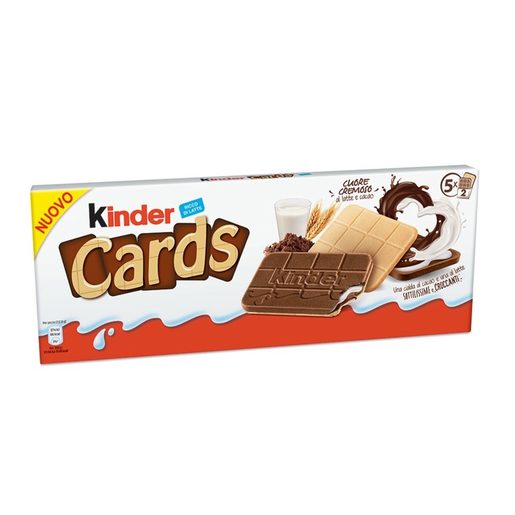 KINDER Bolachas Wafers com Recheio Leite e Chocolate Cards 131 g