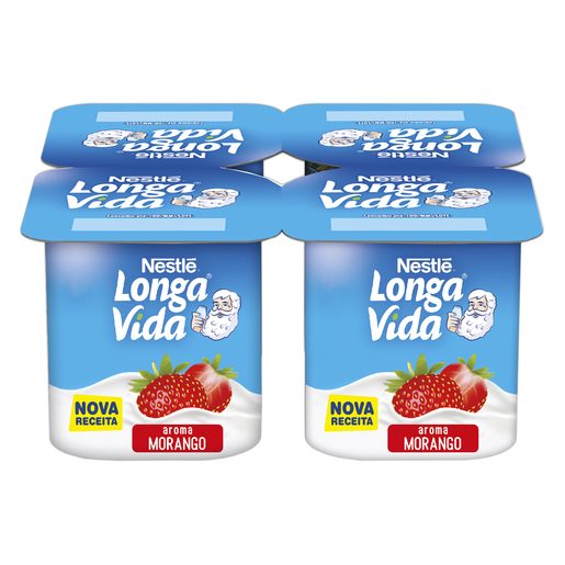 LONGA VIDA Iogurte Sólido Aroma Morango 4x120 g